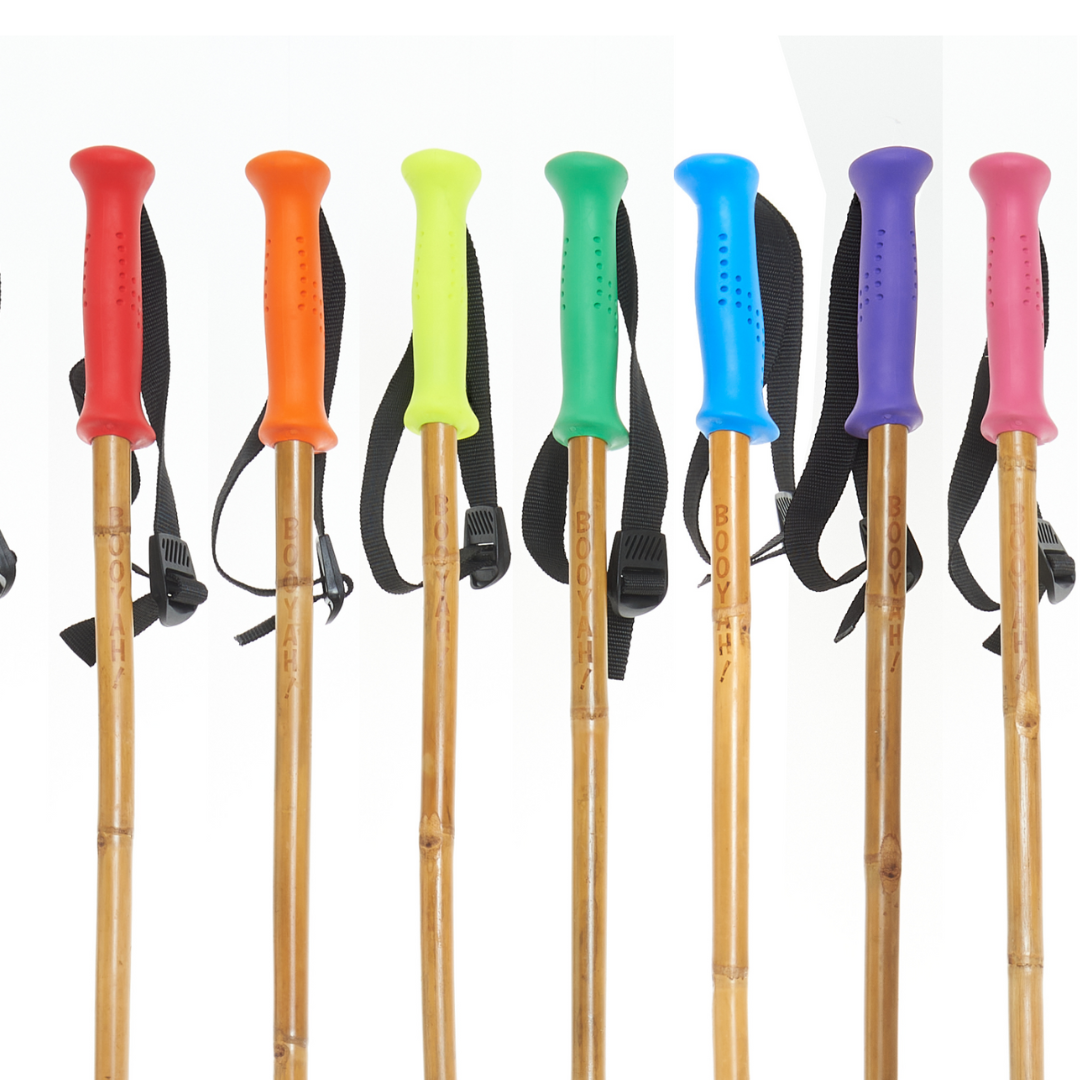 Bamboo Ski Poles w/Colored Grips